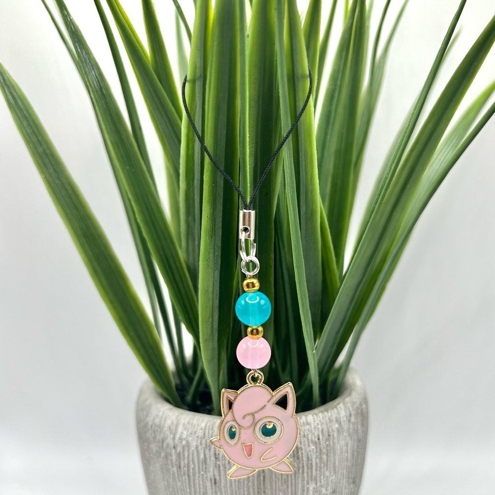 Jigglypuff Beaded Phone Charm